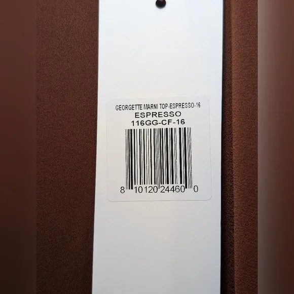 Pari Passu Women's Plus Size 16 Georgette Marni Top Brown Blue Luxury Blouse NWT - Picture 5 of 7